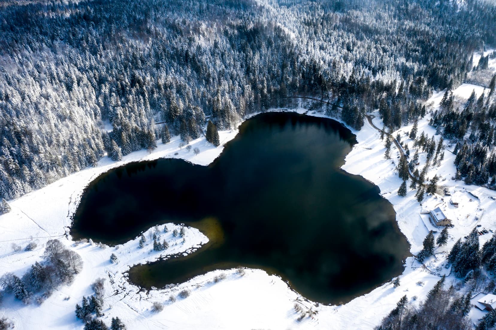 Lac Genin hiver Drone