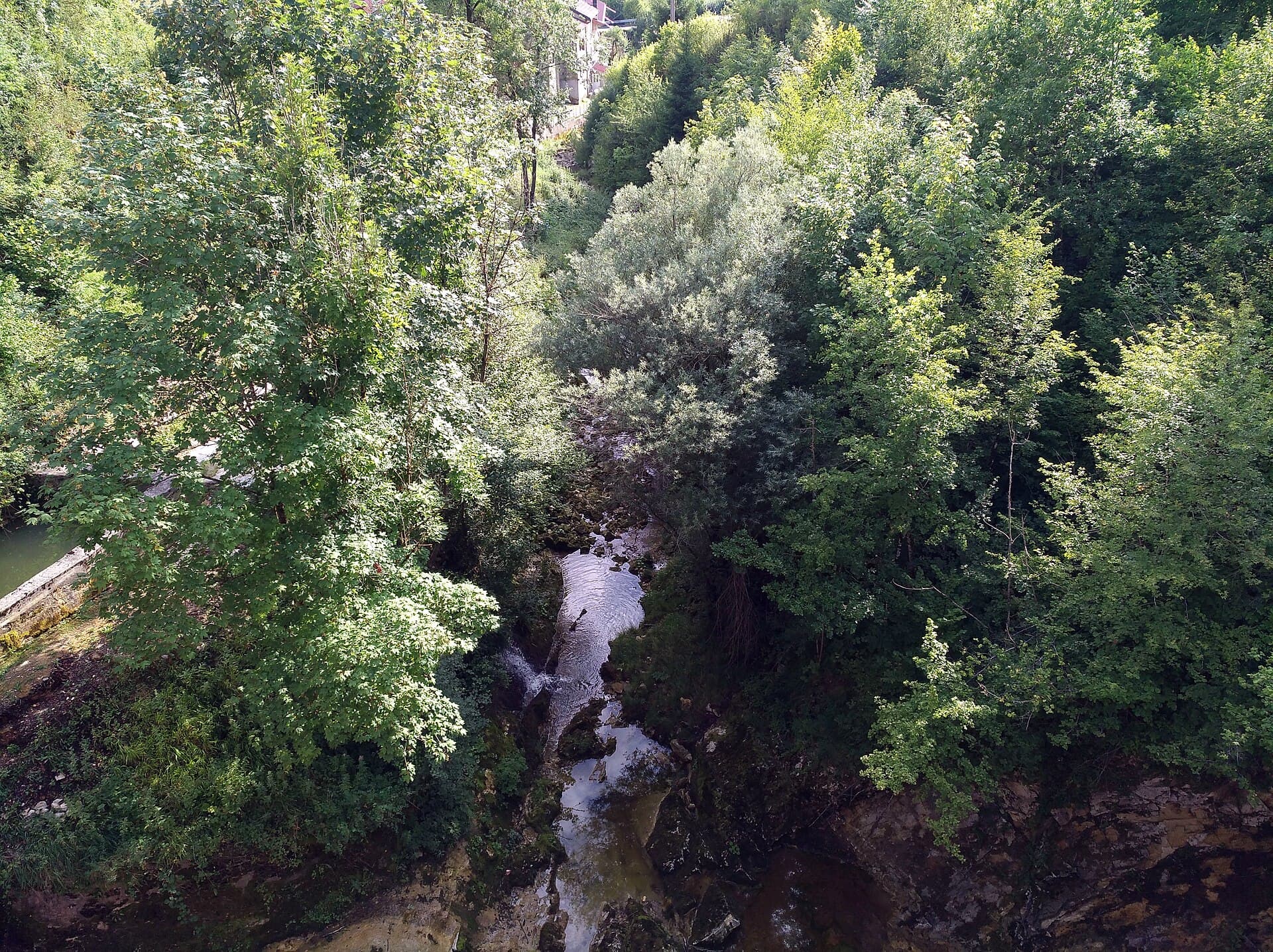 Ravilloles - Rivière Lizon en contrebas du barrage (juil 2018)