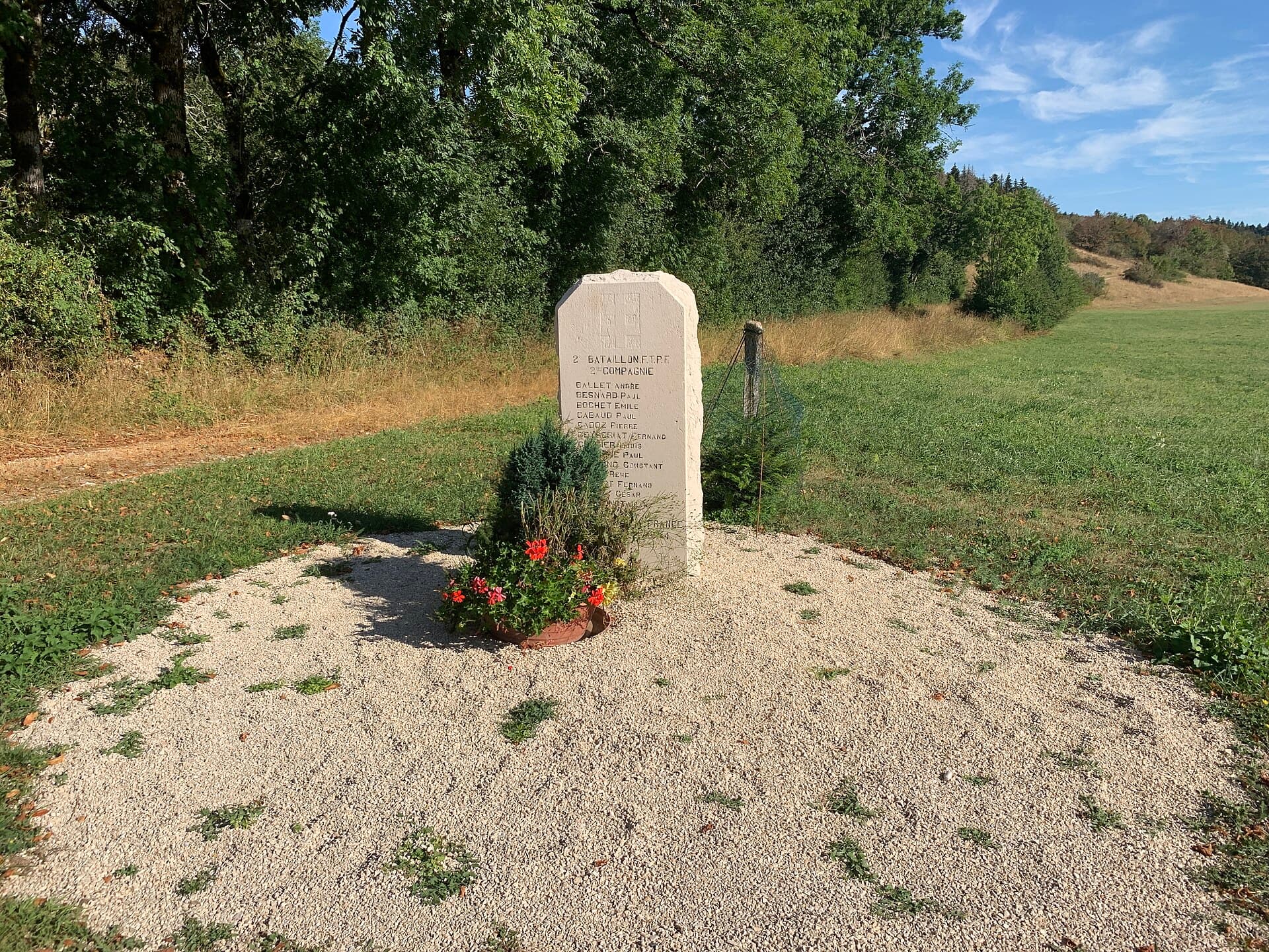 Monument Résistance 2e Bataillon FTPF 2e Compagnie Thézillieu Plateau Hauteville 1