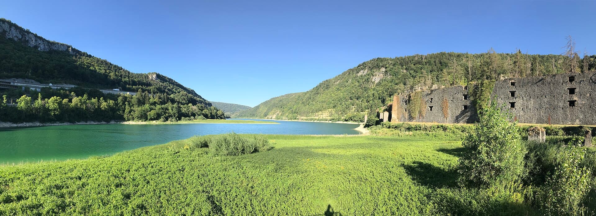 Lac de Sylans, Les Neyrolles, depuis la rive ouest, panorama, 2026